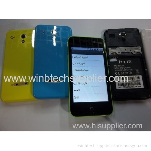 4inch 5c 5c Gsm Unlocked Phone Single Core 1.2ghz Android 4.0 Cell Phone Unlocked Smart Phone Bluetooth Wifi